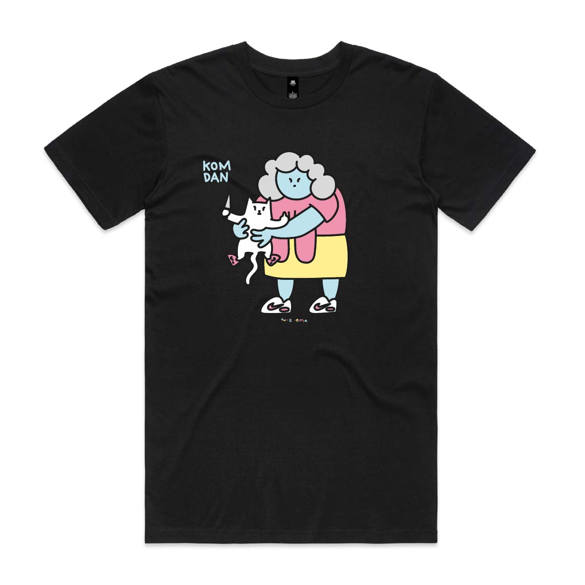 "Kom Dan" black T-shirt front print