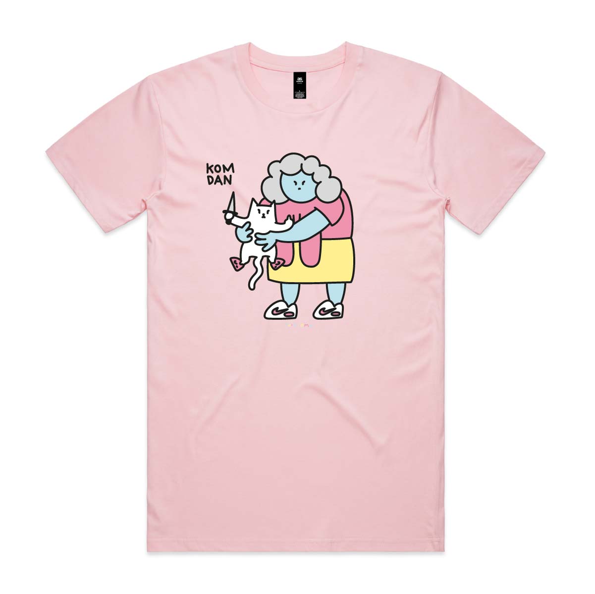 "Kom Dan" Pink T-shirt front print