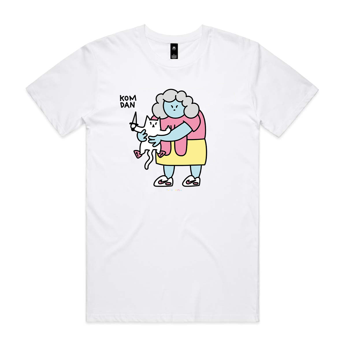 "Kom Dan" white T-shirt front print